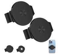 Générique Magnetic Phone Clamp - Metal Phone Clip for All Magnet Car Holder, Secure Fit Metal Plate Smartphone Attachment for Video Recording Selfie Navigation Live Streaming (Black*2)