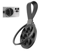 Générique Magnetic Phone Holder - 2.48 inches Foldable Adjustable Smartphone for Bathroom, Dormitory, Bookshelves, Table, Apartment Use, Black Metal, Compact Design for Easy Viewing