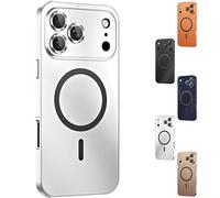 Générique Magnetic Snap-on Aluminum Bumper Alloy Frame Case with Buckle for iPhone17 /Pro/Pro Max/Air, Designed Specifically for iPhone 17 Series (Space Silver,for iPhone 17 Pro Max)