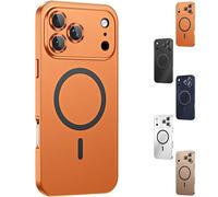 Générique Magnetic Snap-on Aluminum Bumper Alloy Frame Case with Buckle for iPhone17 /Pro/Pro Max/Air, Designed Specifically for iPhone 17 Series (Starry Orange,for iPhone 17 Pro Max)