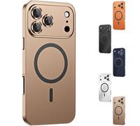 Générique Magnetic Snap-on Aluminum Bumper Alloy Frame Case with Buckle for iPhone17 /Pro/Pro Max/Air, Designed Specifically for iPhone 17 Series (Desert Gold,for iPhone 17 Pro Max)