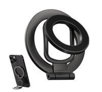 Générique Magnetic Suction Phone Ring Holder, Sided Magnetic Folding Mount, 10/10/2 inches, Alloy Phone Grip Stand, Strong Adhesion for Gym, Home, Desktop Use (Multicolor)