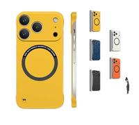 Générique Magnetic Ultra Thin Frameless Matte Slim Case for iPhone 17 Pro Max,17/16/15/14/13,Minimalist Lightweight Soft Touch Skin (Yellow,for iPhone14Pro)