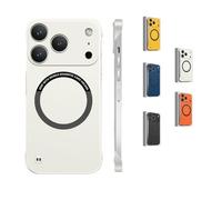 Générique Magnetic Ultra Thin Frameless Matte Slim Case for iPhone 17 Pro Max,17/16/15/14/13,Minimalist Lightweight Soft Touch Skin (White,for iPhone15Pro)