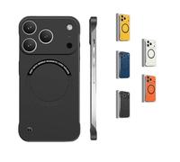 Générique Magnetic Ultra Thin Frameless Matte Slim Case for iPhone 17 Pro Max,17/16/15/14/13,Minimalist Lightweight Soft Touch Skin (Black,for iPhone13)