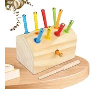 Générique Magnetic Wooden Sorting Toy for, Color Matching Game with Worm Catching Activity, Inspired Educational Toy for Fine Motor Skills and Learning Fun, for Boys and Girls