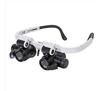 Générique Magnifier 3 Lens 8X 15X 23X Bracket Headband Magnifier Loupe Glasses with 2 LED Lights Eye Magnification Goggles Magnifying Tool A