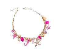 Générique Magnifique collier avec pendentif en alliage inspiré de avec détails de coquillages, chaîne de cou pour femmes et filles, chaîne de clavicule de plage pour femmes