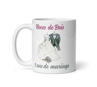 Générique Magnifique mug anniversaire 5 ans de Mariage Noces de Bois un très jolie mug à offrir à votre femme, mari collègue, collègue ou une amie, ami ou tout autres personnes de votre entourage