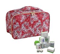Générique Mahjong Bag for Travel - Large Capacity Game Storage Holder | Retro Pattern Portable Handbag | Multifunctional Mahjong Case for Home Living Room Dorm Party Game Night Vacation Makeup