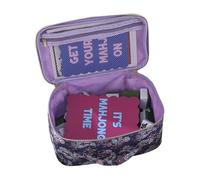 Générique Mahjong Bag for Travel - Large Capacity Game Storage Holder | Retro Pattern Portable Handbag | Multifunctional Mahjong Case for Home Living Room Dorm Party Game Night Vacation Makeup