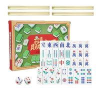 Générique Mahjong Portátil Mini - Juego Clásico de Mesa en Formato Viaje | Set Compacto Con Fichas Para Principiantes Adultos Vacaciones y USO en Exterior