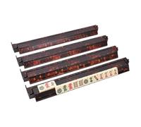 Générique Mahjong Pusher and Rack | 4-Piece Anti-Slip Organizer | Tortoiseshell Mahjong Rack with Pusher | for Seniors Hobbyists Players Home Family Gathering Travel Game Room