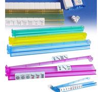 Générique Mahjong Racks avec Poussoirs, 4 Pièces Mah Jongg Tout-en-Un Tile Rack & Pusher, Poussoirs Et Supports Mahjong en Acrylique Transparent, Accessoires Mah Jongg Multicolores