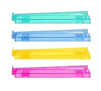 Générique Mahjong Racks with Pusher, 45.2x7.8x2.5cm Portable Clear Acrylic Stand, 4-Piece Transparent Mahjong Tile Rack, Easy Sliding Push Ruler, Tabletop