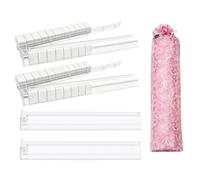 Générique Mahjong Tile Racks, Transparent Stand Set, 4 Piece Game Organizer Holder with Compact Storage Bag System, Lightweight Sturdy Design, Travel Club Style for Adult Game Use