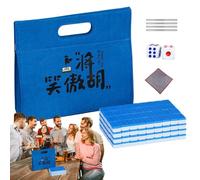 Générique Mahjong Tile Set, Portable Board Game, Small Table Kit, Complete Tile Sets with Accessories Classic Green Style for Family Leisure, Travel Fun, Indoor Entertainment, Social Bonding