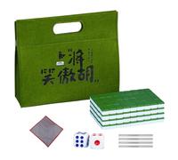 Générique Mahjong Tile Set, Portable Board Game, Small Table Kit, Complete Tile Sets with Accessories Classic Green Style for Family Leisure, Travel Fun, Indoor Entertainment, Social Bonding