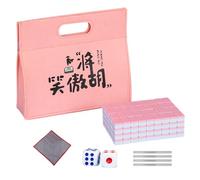 Générique Mahjong Tile Set, Portable Board Game, Small Table Kit, Complete Tile Sets with Accessories Classic Green Style for Family Leisure, Travel Fun, Indoor Entertainment, Social Bonding