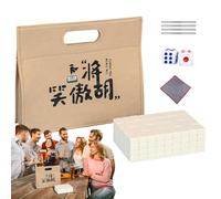 Générique Mahjong Tile Set, Portable Board Game, Small Table Kit, Complete Tile Sets with Accessories Classic Green Style for Family Leisure, Travel Fun, Indoor Entertainment, Social Bonding