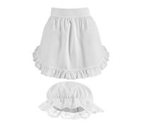Générique Maid Hat Halloween Vintage, White Headgear and Clothes Set | Colonial Style White Maid , Outfit for Festival Role-Playing Daily Stage Performance Women Lady