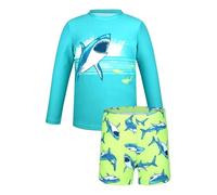 Générique Maillot Anti UV Enfant - Maillot De Bain Deux PièCes à Manches Longues pour GarçOn | T-Shirt De Bain Et Short à SéChage Rapide à Imprimé Requin-Taupe | Protection Solaire UPF 50+