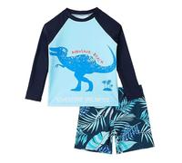Générique Maillot Anti UV Enfant, Maillot de Bain pour garçon, imprimé Dinosaure, Rashguard, Short et t-Shirt, Tenue d'été pour la Plage, Le Surf, la Piscine, Le Soleil, de 3 à 8 Ans