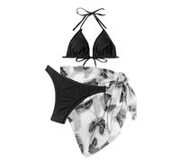 Générique Maillot Bain Femme, Maillot De Bain Triangle Taille Haute Texturé 3 Pièces pour Femme avec Cache Maillot