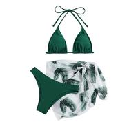 Générique Maillot Bain Femme, Maillot De Bain Triangle Taille Haute Texturé 3 Pièces pour Femme avec Cache Maillot