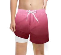 Générique Maillot Bain Garçon Dégradé Doublure Compression Extensible Cordon Taille Confort Séchage Rapide Plage Piscine Vacances, 15-Grey
