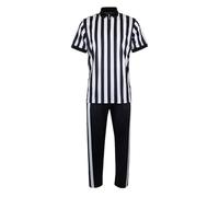 Générique Maillot d'arbitre - Costume à Rayures Noires et Blanches, Maillot réf à Manches Courtes et col en V avec Pantalon pour Football, Basket-Ball, Hockey, Volley-Ball, Baseball, Softball