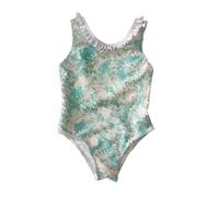 Générique Maillot De Bain 1 Piece,Maillot De Bain 1 PièCe Bikini avec Bretelles RéGlables pour Cours De Natation (Green, 6-7 Years)