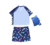 Générique Maillot de Bain - Adorable Maillot de Bain garçon à Manches Courtes avec t-Shirt Anti-UV - Short de Bain et Bas Assortis pour la Plage et la Piscine.