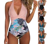 Générique Maillot De Bain Amaincissant Femme Sexy Col V Ventre Plat Maillot De Bain Bretelles Spaghetti Réglables Froncé Devant Vetement De Plage Contrôle du Ventre Rembourré