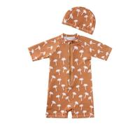 Générique Maillot de Bain Bebe, Ensemble 2 pièces pour garçons et Tout-Petits, Maillot de Bain à séchage Rapide avec Motifs de Dinosaures, Maillot de Bain à Manches Courtes, Ensemble Chapeau