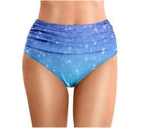 Générique Maillot de Bain d'été pour Femme, imprimé étoiles, Longueur à la Taille, plissé, Plage, Double Couche, Triangle#05