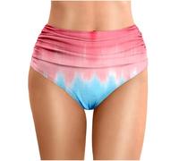 Générique Maillot de Bain d'été pour Femme, imprimé tie-Dye, Longueur à la Taille, plissé, Plage, Double Couche, Triangle#05