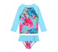 Générique Maillot De Bain Enfant Fille - Maillot de Bain 2 pièces pour Fille Ensemble Bikini Taille Haute avec Cache-Maillot (Sky Blue 100=L)