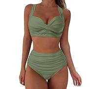 Générique Maillot De Bain Femme 2 Pieces Bikini Femme Col en V Profond Ensembles Maillots Deux Pièces Femme Bikini Push Up