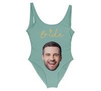 Générique Maillot de Bain Femme Personnalisé Monokini à Col U avec Impression Photo Maillot de Bain Personnalisée Imprimé Son Visage Cadeau Original pour Anniversaire ou Fête des Mères