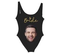 Générique Maillot de Bain Femme Personnalisé Monokini à Col U avec Impression Photo Maillot de Bain Personnalisée Imprimé Son Visage Cadeau Original pour Anniversaire ou Fête des Mères