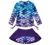 Générique Maillot de Bain Fille 12 Ans, Maillot de Bain Deux pièces Manches Longues pour Fillette - Ensemble nageage Confortable et stylé pour Jeunes Filles