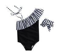 Générique Maillot de Bain Fille 12 Ans - Maillot de Bain Une pièce rayé pour Fille Bikini Triangle Confortable idéal pour la Natation et Les activités balnéaires Estivales