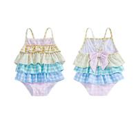 Générique Maillot de Bain Fille imprimé gâteau Anniversaire Arc-en- Adorable pour bébés et Jeunes Enfants (Multicolour2, 18-24 Months)