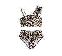 Générique Maillot de Bain Fille, Maillot de Bain Deux pièces Fille imprimé léopard Tendance pour la Plage et la Piscine Estivale