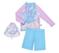 Générique Maillot de Bain Fille, Maillot de Bain Deux pièces Manches Longues pour Filles Ensemble Haut - et Short Tenue de Solaire Confortable pour Jeunes Enfants