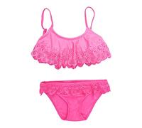 Générique Maillot De Bain Fille,VêTements De Bain Tenues De Maillot De Bain Summer Girls Kids Set Bikini Ruffles Infant Hollow Girls Swimwear (9-10Years)