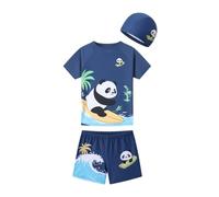 Générique Maillot de Bain Garcon, Maillot de Bain Deux pièces pour garçon, Motif Panda Mignon sur Le thème du Surf, avec Protection Anti-UV.