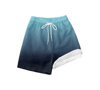 Générique Maillot De Bain GarçOn Short De Bain Enfant 2 en 1 Short DéGradé SéChage Rapide Shorts Natation pour Petit Boardshort avec Poches