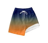 Générique Maillot De Bain GarçOn Short De Bain Enfant 2 en 1 Short DéGradé SéChage Rapide Shorts Natation pour Petit Boardshort avec Poches